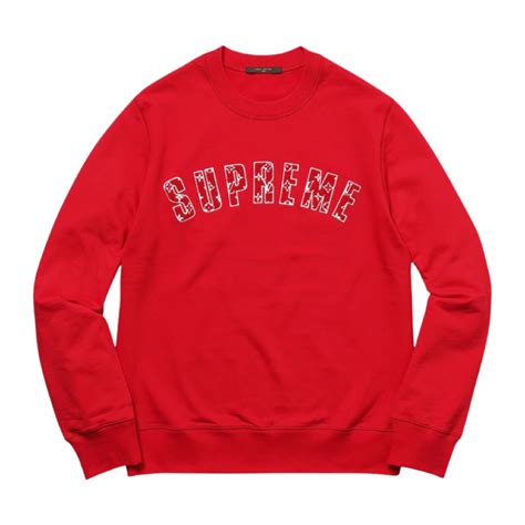 Supreme x Louis Vuitton Arc Logo Crewneck Red Men's 